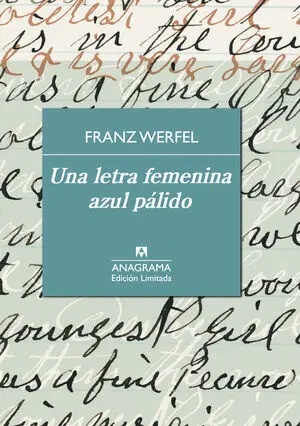 Una letra femenina azul pálido